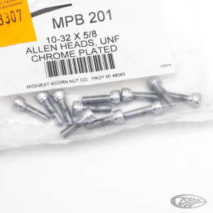 10pck Chrome allen screws 10-32x5/8 (DE)