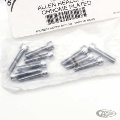 10pck Chrome allen screws 10-32x7/8 (DE)