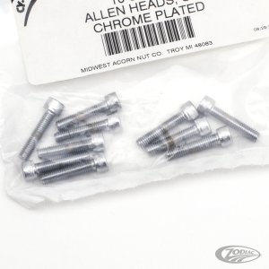 10pck Chrome allen screws 10-32x7/8 (DE)