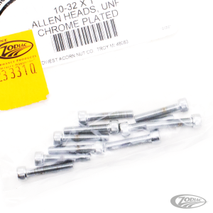 10pck Chrome allen screws 10-32x1 (DE)