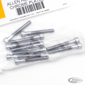 10pck Chrome allen screws 10-32x1-1/2 (DE)
