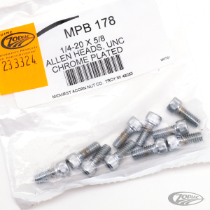 10pck Chrome allen screws 1/4-20x5/8 (DE)