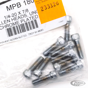 10pck Chrome allen screws 1/4-20x7/8 (DE)