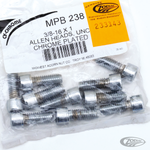 10pck Chrome allen screws 3/8-16x1 (DE)