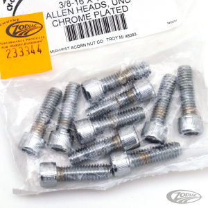 10pck Chrome allen screws 3/8-16x1-1 (DE)
