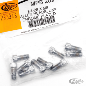 10pck Chrome allen screws 1/4-28x5/8 (DE)