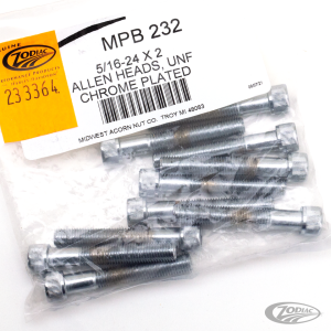 10pck Chrome allen screws 5/16-24x2 (DE)