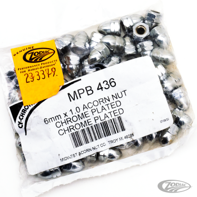 50pck Chrome acorn nuts M6x1.0 (DE)