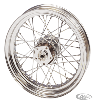 Wheel 16" steel hub 5/16 chr. spokes (DE)