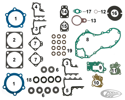 10pck Gasket, Rocker Cover 38-47, Knuckl (DE)