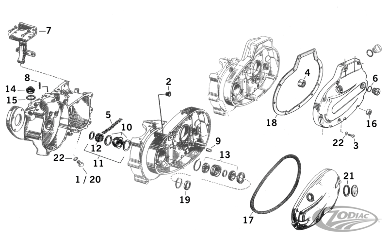 R.Case Pinion shaft roller set Std (DE)