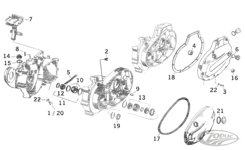 R.Case Pinion shaft roller set +.0008" (DE)