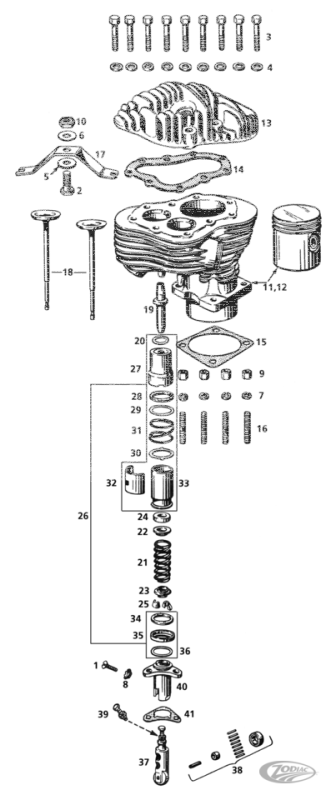 Cylinder base stud Knuckle/Pan/Shovelh. (DE)