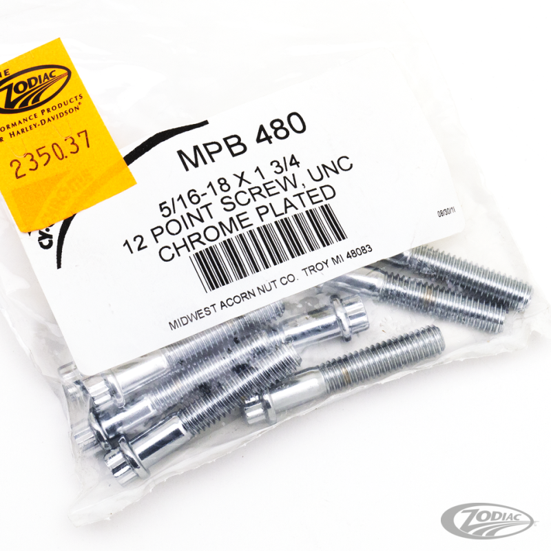 10pck 12-point bolts,5/16-18 x 1 3/4" (DE)
