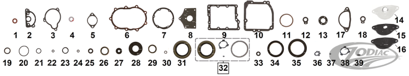 5pck JAMES main drive seal L66-E81 (DE)