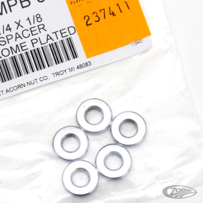5pck Spacers 1/4"Ix5/8"Ox1/8"L chrome (DE)