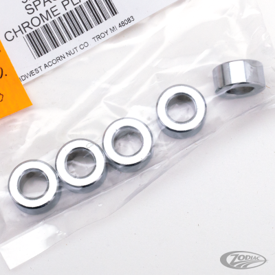 5pck Spacers 3/8"Ix3/4"Ox3/8"L chrome (DE)