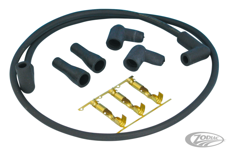 Wire set 8mm Spiral-wound blk silic.(2) (DE)