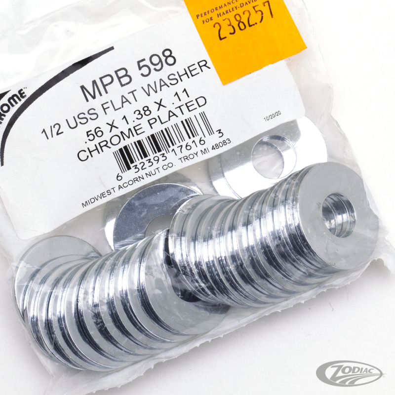 25pck Flat washers 1/2" X 1.38" USS (DE)