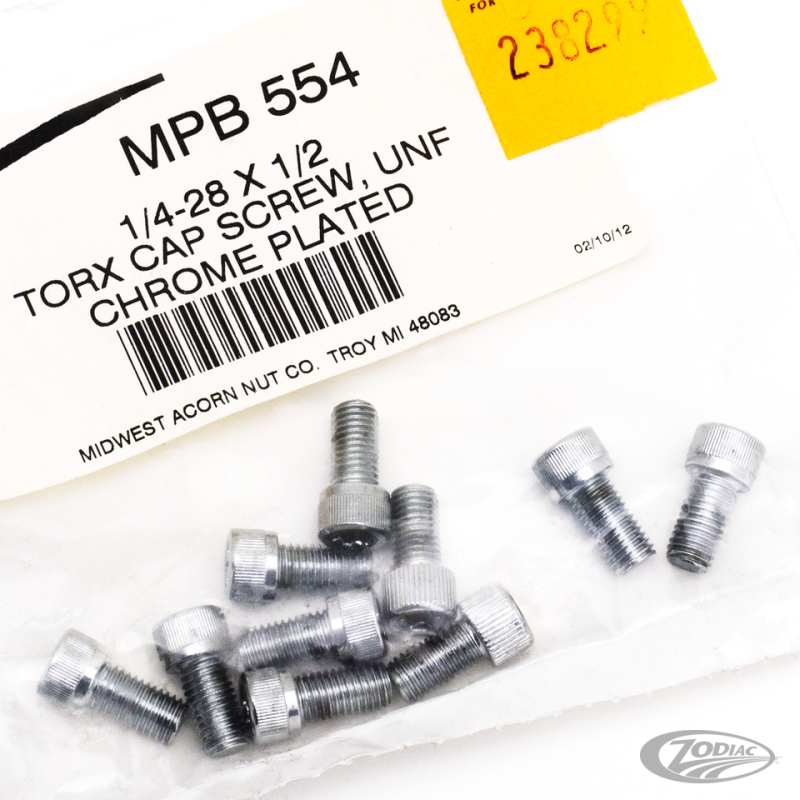 10pck Knurled torx screw 1/4-28x1/2",UNF (DE)