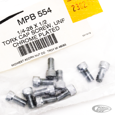 10pck Knurled torx screw 1/4-28x1/2",UNF (DE)