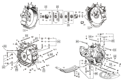 bushing, left, crankcase, 45CI40-up (DE)