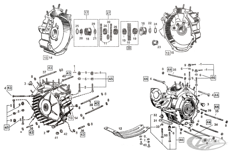 Right Crankcase bushing 45CI +.002" O.S. (DE)