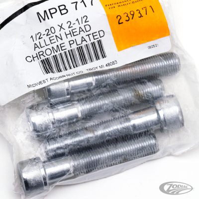 5pck Chrome Allen screws 1/2-20x2 1/2" (DE)