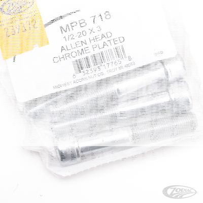 5pck Chrome Allen screws 1/2-20x3" (DE)