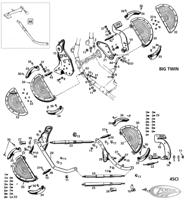 Colony footboard hinge kit 14-81, WhP (DE)