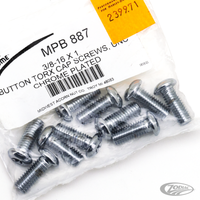 10pck Torx button head 3/8-16x1", UNC (DE)
