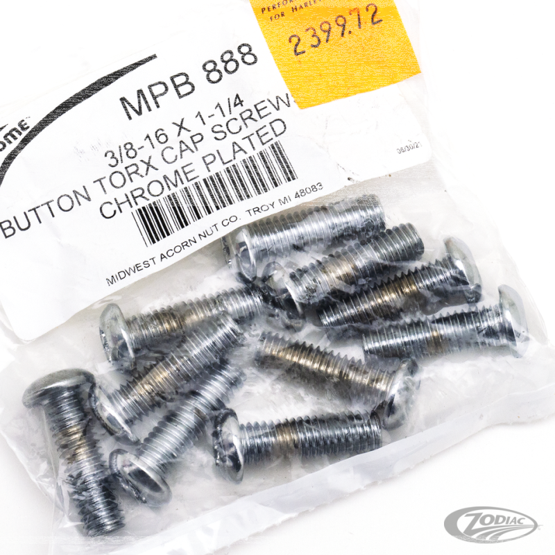10pck Torx button head 3/8-16x1.25",UNC (DE)