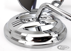 GZP Chrome Airfoil round mirror set