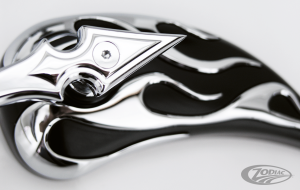 GZP Chrome & black flame mirror set