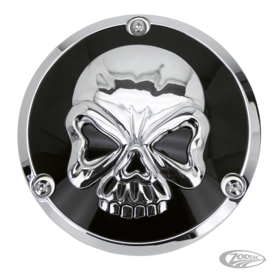 GZP Skull blck/chrome derby cover 5 hole