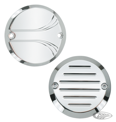 GZP Chrome billet timer cover Grooved 2-