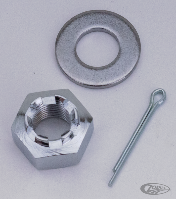 GZP chrome castle nut, washer, cotterpin (DE)
