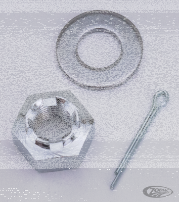 GZP chrome castle nut, washer, cotterpin (DE)
