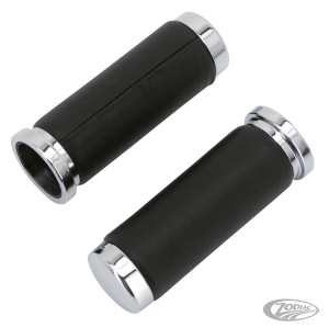 GZP Chrome & Leatherbound gripset