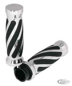 GZP Swirl style grips Chrome dual cable (DE)