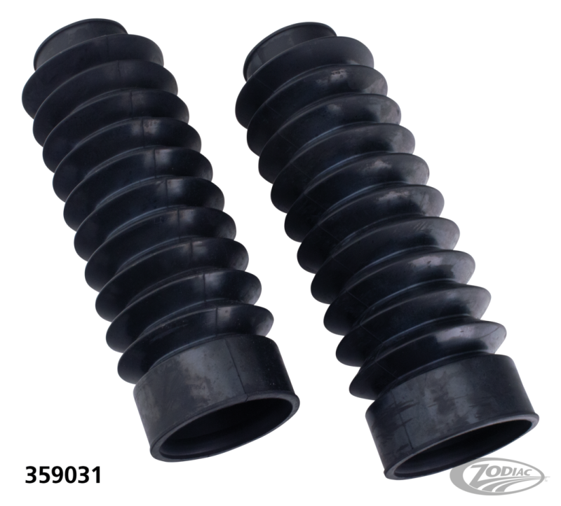 GZP Black rubber forkboots 49mm 9" long (DE)