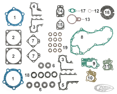 5pck Rocker arm gaskets #17475-38 (DE)