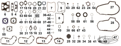 10pck PRIMARY COVER GASKET #34955-75 (DE)