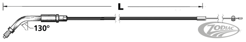 Throttle cable E+G81-95 LN=47" 135° (DE)