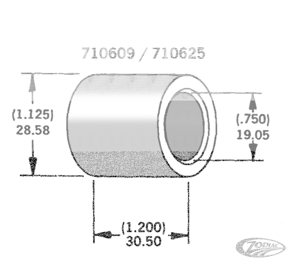 Axle spacer zinc plated #41592-79 (DE)