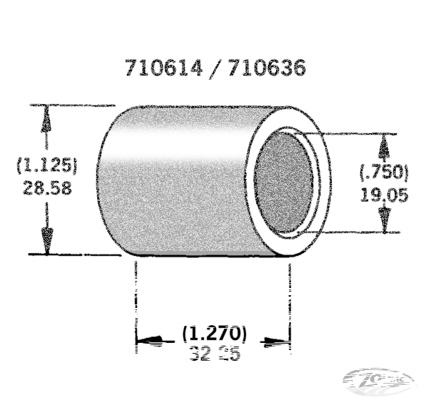 Axle spacer zinc plated #43648-86 (DE)