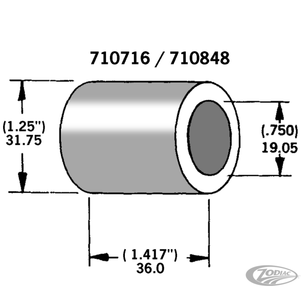 Axle spacer zinc plated #41591-90 (DE)