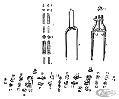 Front fork set complete BT36-45 black (DE)