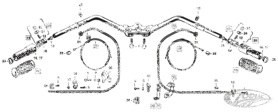 Bolts (2) white handlebar (6033-30 old) (DE)