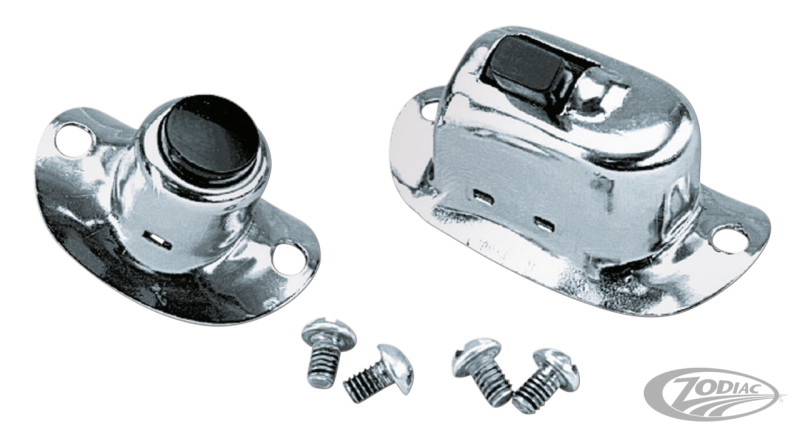 Chrome handlebar horn switch, pre-wired (DE)